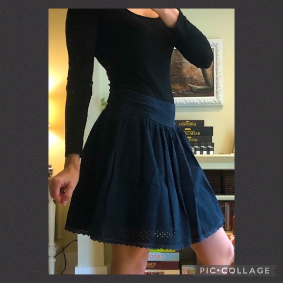 GAP Navy Eyelet Skirt - Picture 2 of 9